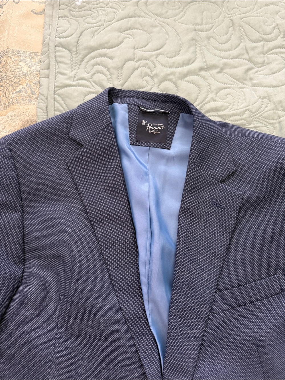 Original Penguin Slate Blue Textured Sport Coat with Light Blue Lining